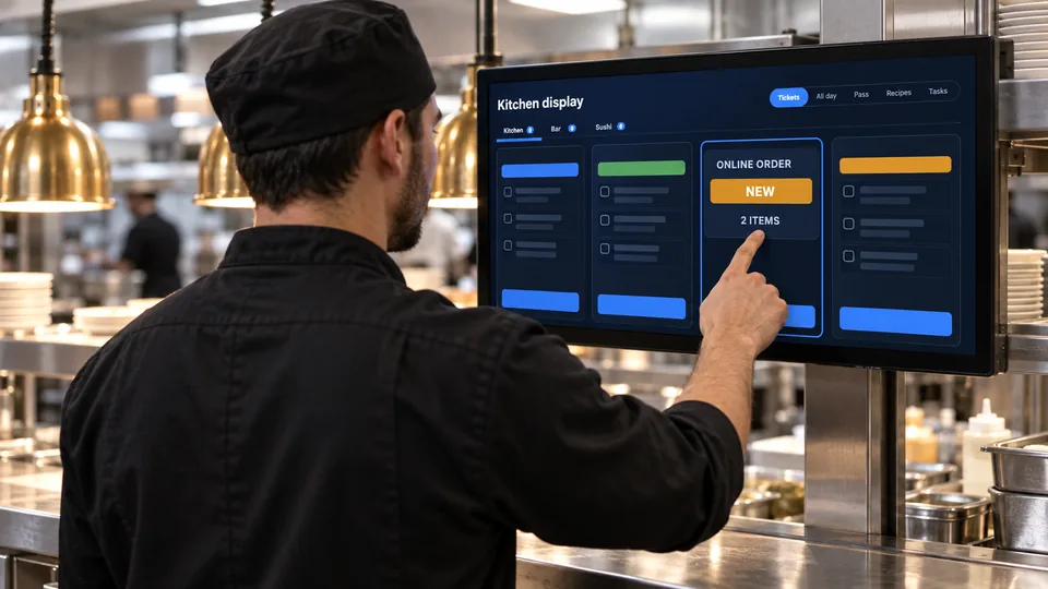 An online order arriving and routing itself to the kitchen.